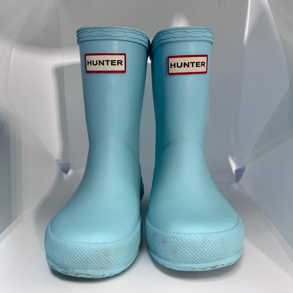 Hunter Kids First Classic Rain Boots Sky Blue Rubber Size 7 Toddler 8 Toddler